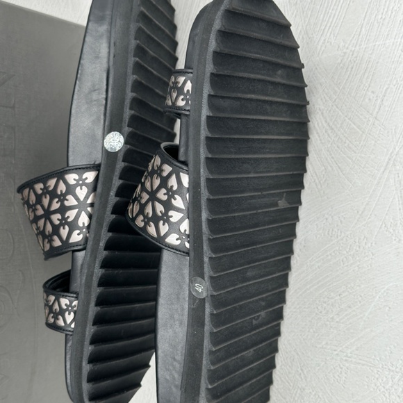 Alexander McQueen Pelle S Gomma Sandals Black/Silver Leather Slides EU 40 US 9.5 - Picture 5 of 6